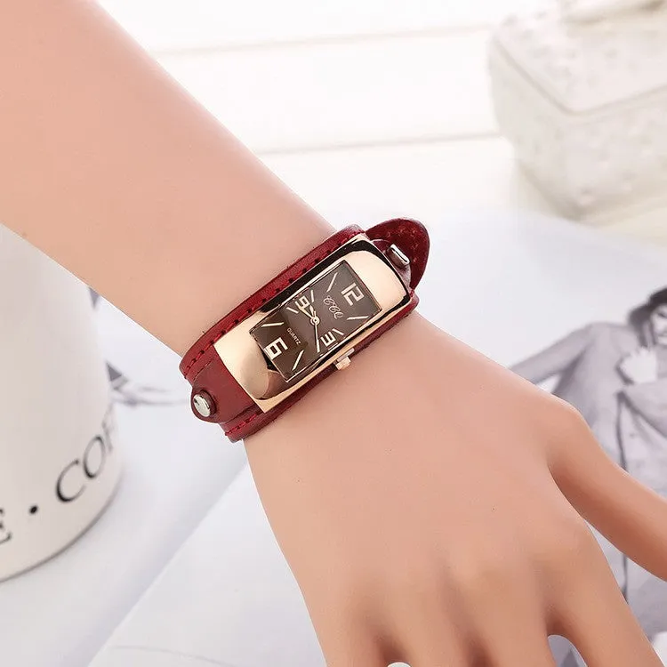 New Fashion women dress watches quartz watches casual Clock wristwatch genuine leather strap watches montre femme