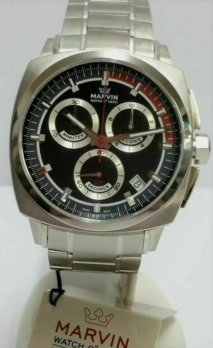 New Marvin Malton Cushion Chronograph Quartz Regatta Colors Watch M021.13.41.11