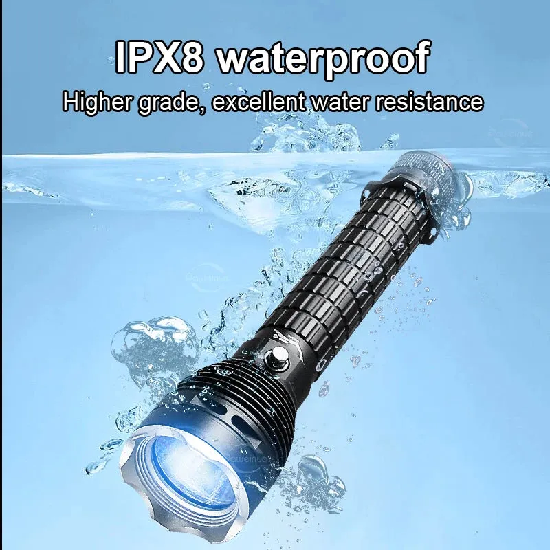 Newest XHP190 Professional Diving Flashlight IPX8 Underwater Lamp High Power LED Flashlights Powerful Scuba Diving Torch Lantern