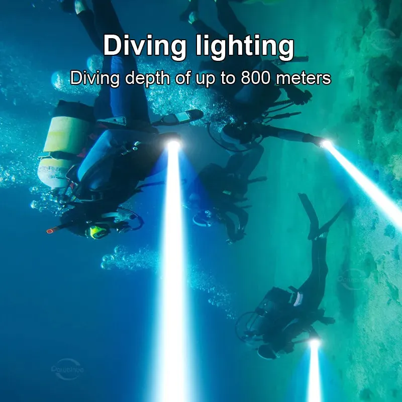 Newest XHP190 Professional Diving Flashlight IPX8 Underwater Lamp High Power LED Flashlights Powerful Scuba Diving Torch Lantern