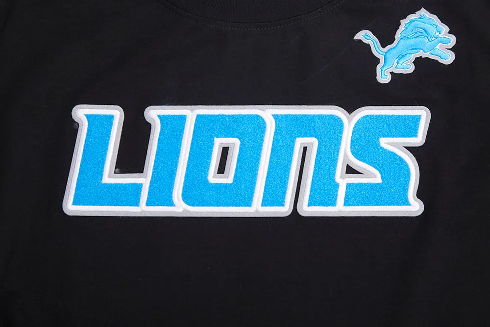 NFL DETROIT LIONS CLASSIC WOMEN'S SLIM FIT TEE (BLACK)