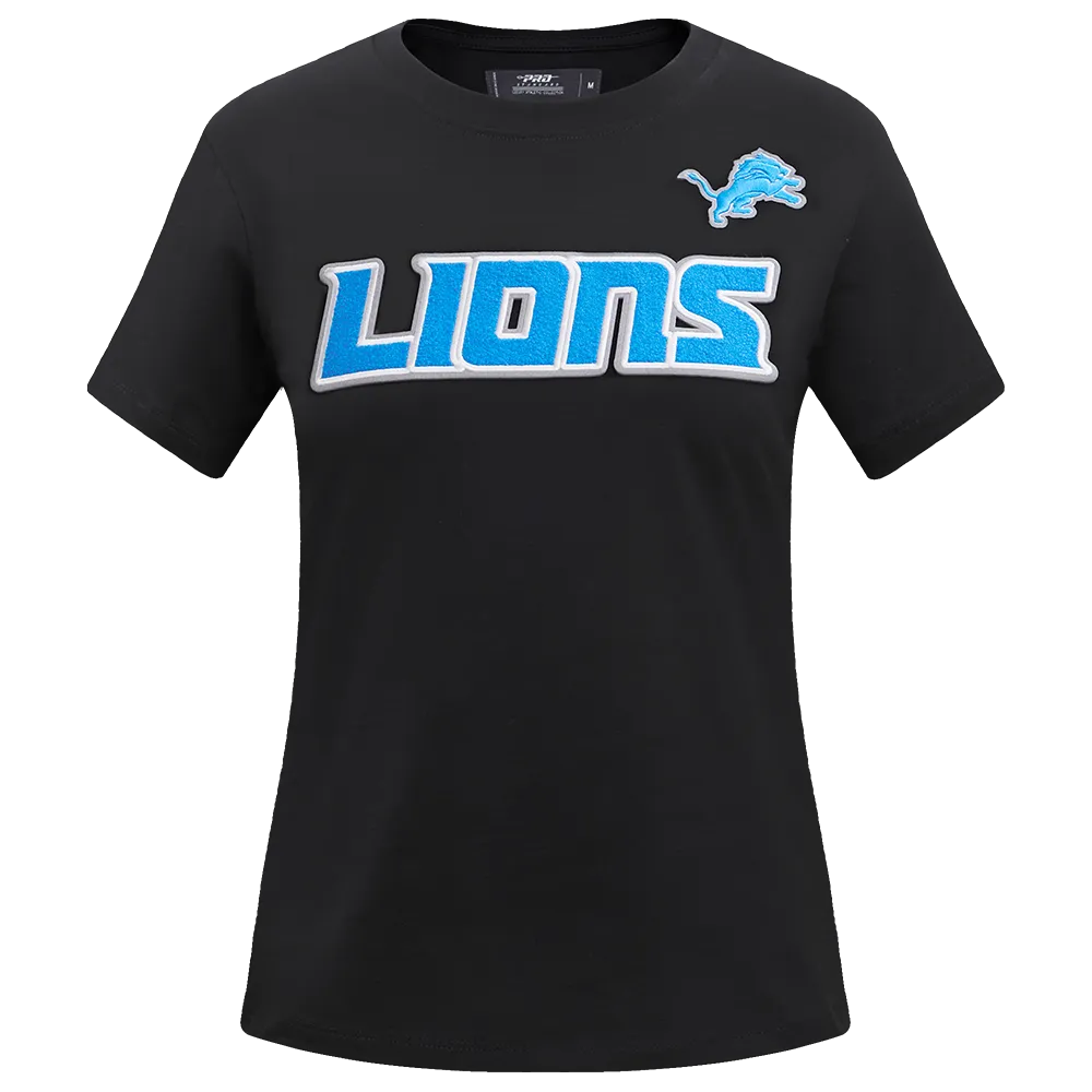 NFL DETROIT LIONS CLASSIC WOMEN'S SLIM FIT TEE (BLACK)