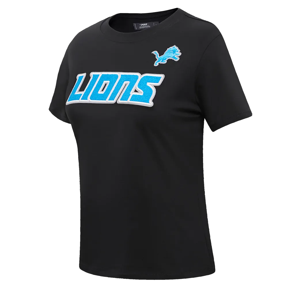NFL DETROIT LIONS CLASSIC WOMEN'S SLIM FIT TEE (BLACK)