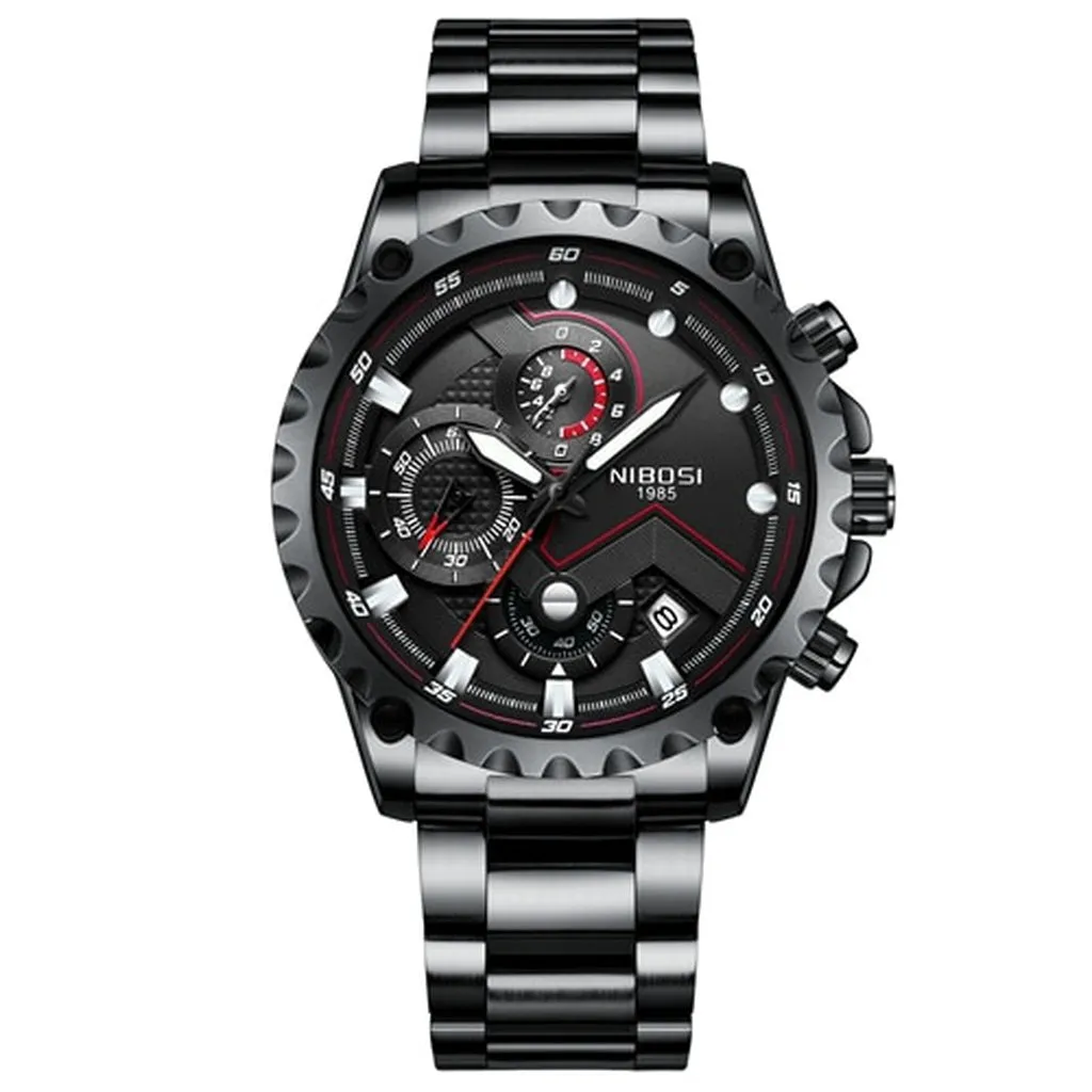 NIBOSI Mens Watches Luxury Top Brand Gold Watch Men Relogio Masculino Automatic Date Watch Quartz Luminous Calendar Wristwatch