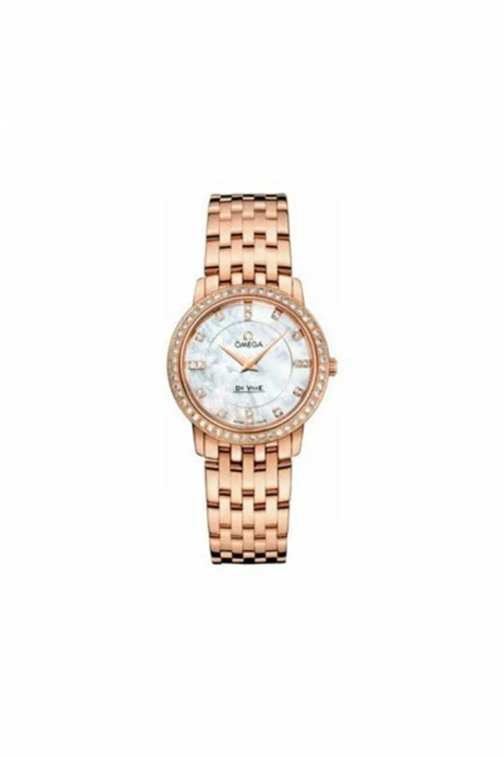 omega de ville 27mm 18kt rose gold ladies watch