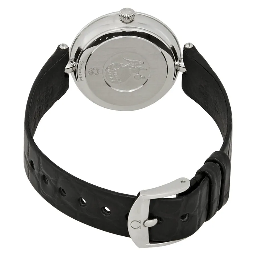 Omega De Ville Prestige Black Dial Black Leather Quartz Ladies Watch 424.18.27.60.51.001