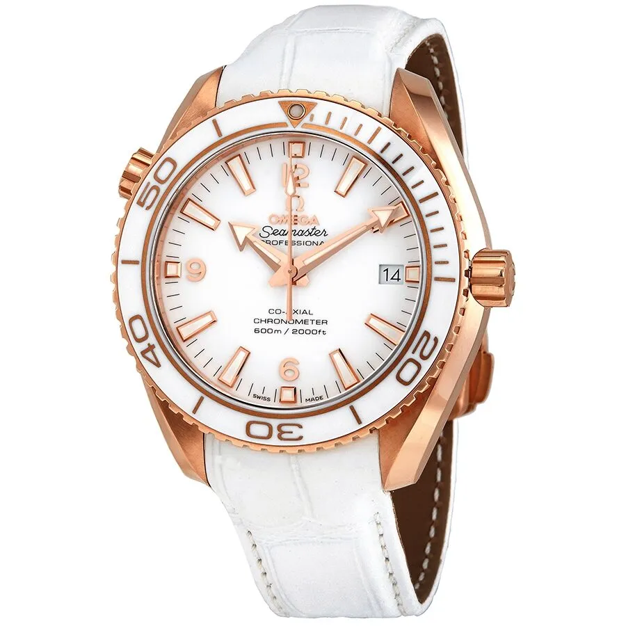 Omega Seamaster Planet Ocean 18kt Rose Gold White Dial Automatic Unisex Watch 23263422104001 232.63.42.21.04.001