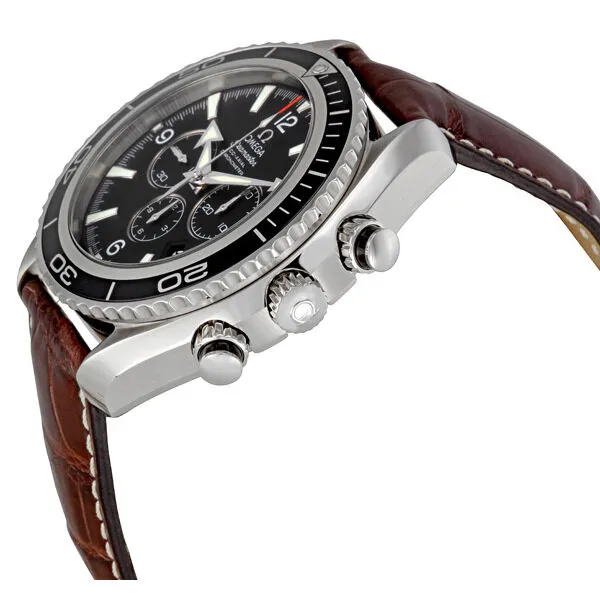 Omega SeaMaster Plant Ocean Black Dial Leather Strap Men's Watch 2910.50.37