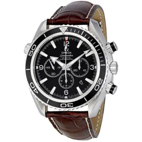 Omega SeaMaster Plant Ocean Black Dial Leather Strap Men's Watch 2910.50.37