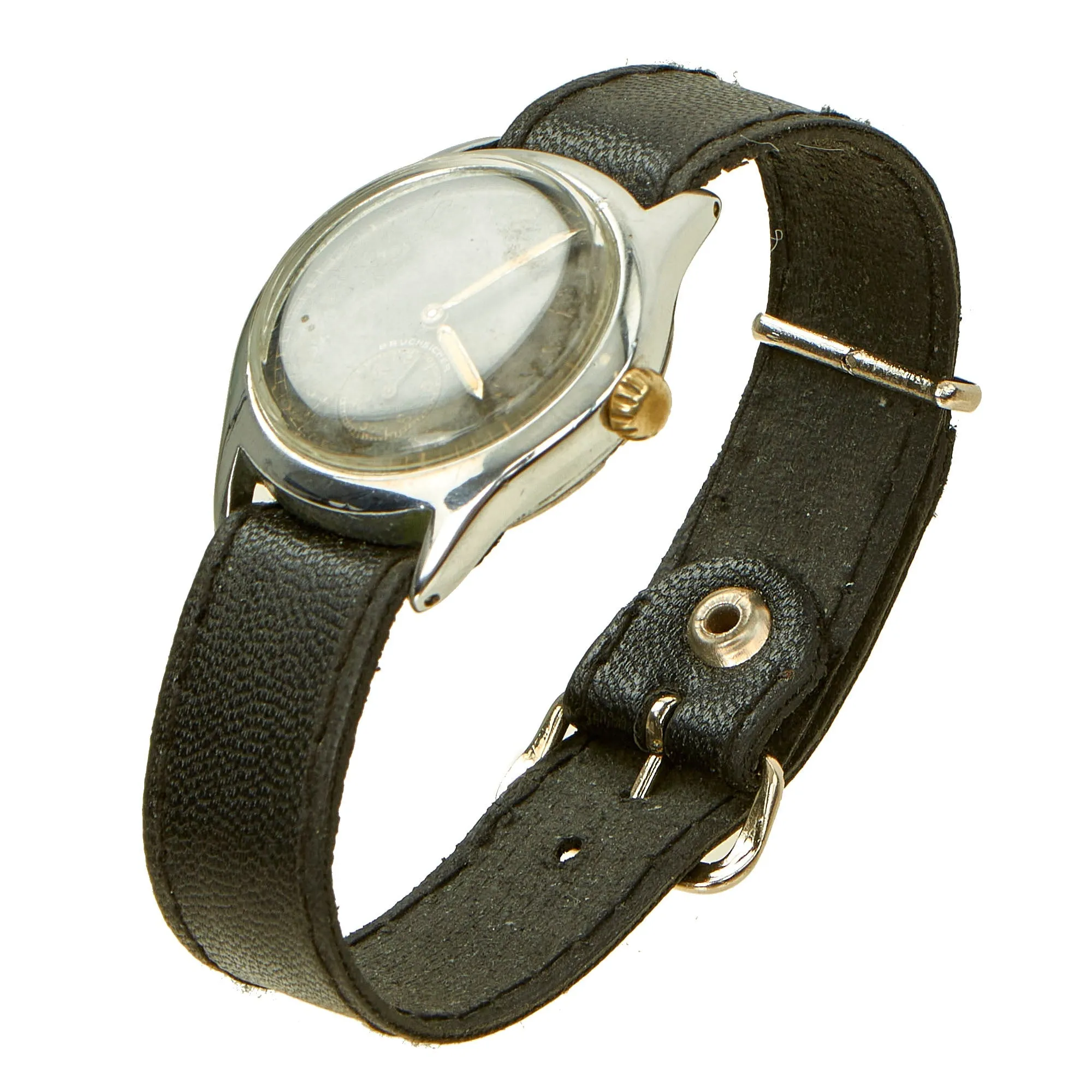 Original German WWII Swiss Made Wehrmacht D-H Wrist Watch by Moeris - Fully Functional