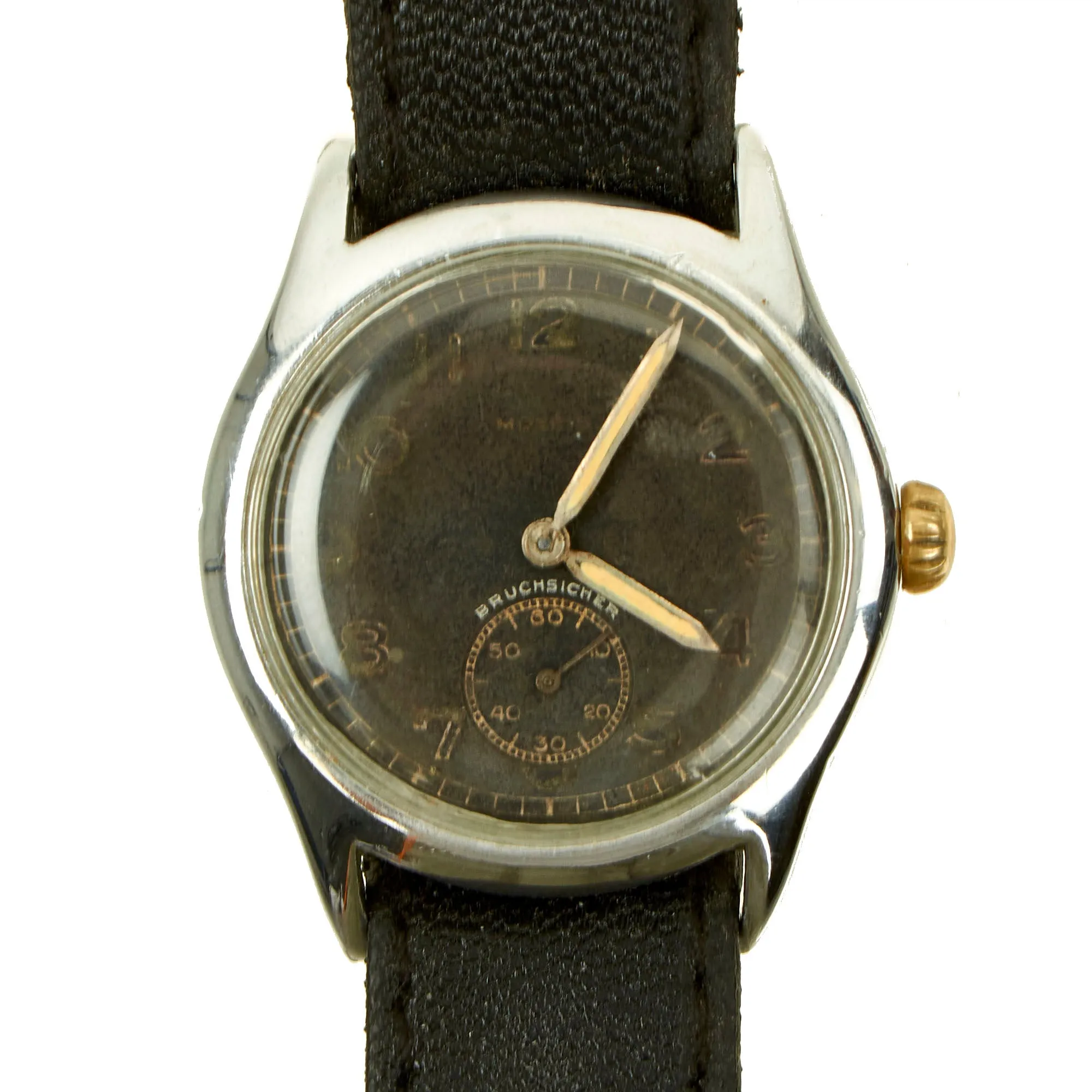 Original German WWII Swiss Made Wehrmacht D-H Wrist Watch by Moeris - Fully Functional