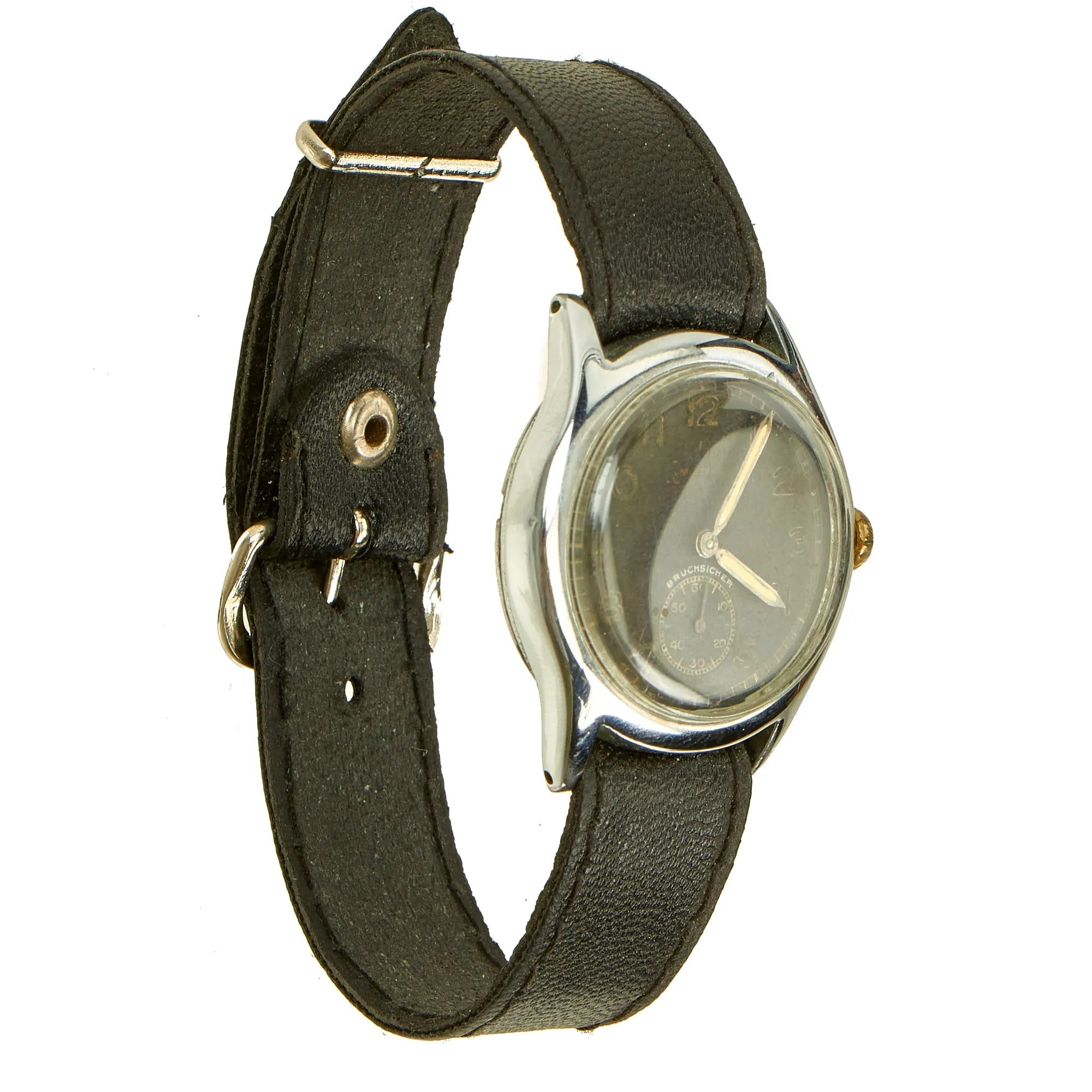 Original German WWII Swiss Made Wehrmacht D-H Wrist Watch by Moeris - Fully Functional