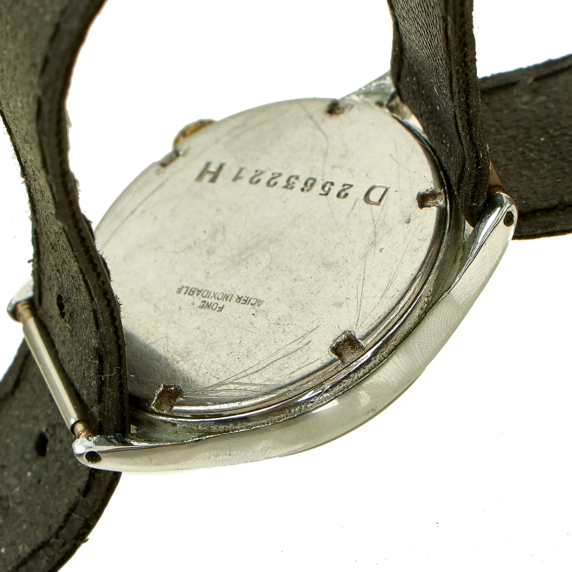 Original German WWII Swiss Made Wehrmacht D-H Wrist Watch by Moeris - Fully Functional