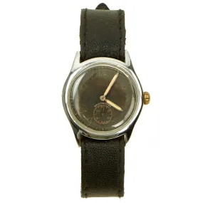 Original German WWII Swiss Made Wehrmacht D-H Wrist Watch by Moeris - Fully Functional