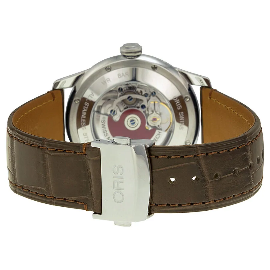 Oris Artelier Skeleton Dial Black Leather Diamond Men's Watch 01 734 7670 4019-07 5 21 70FC 01 734 7670 4019-07 1 21 73FC