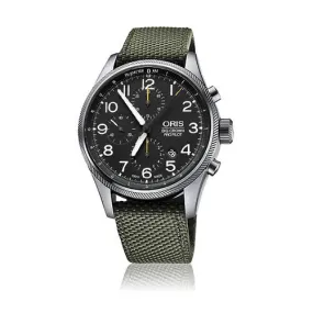 Oris Big Crown Pro Pilot Automatic Chronograph Black Dial Green Nylon Men's Watch 774-7699-4134TS 01 774 7699 4134TS