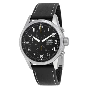 Oris Big Crown ProPilot Chronograph Black Dial Black Leather Men's Watch 774-7699-4134LS 01 774 7699 4134-07 5 22 19FC