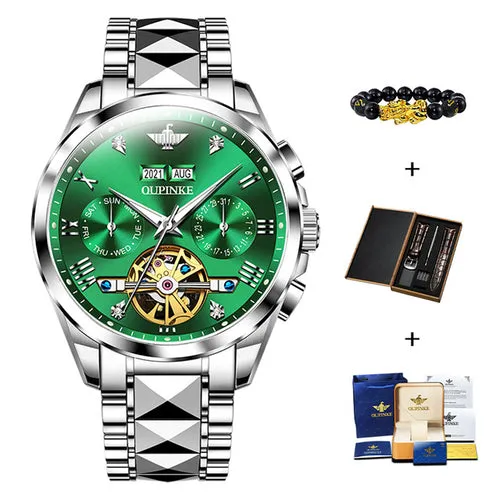 Oupinke Luxury Men Watch Chronograph Automatic Mechanical Watches Men