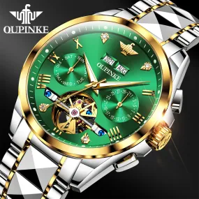Oupinke Luxury Men Watch Chronograph Automatic Mechanical Watches Men
