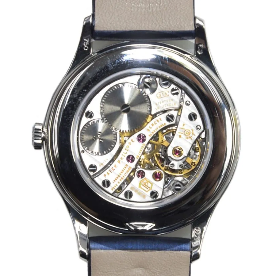 Patek Philippe Calatrava Blue Dial Diamond 18kt White Gold Ladies Watch 4897G-001