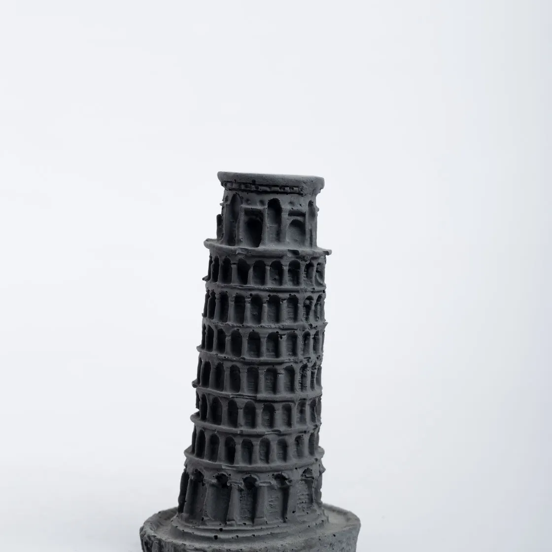 Pisa Miniature-Dark Concrete-Home Decor- Leaning Tower of Pisa miniature sculpture for home decor, collectibles