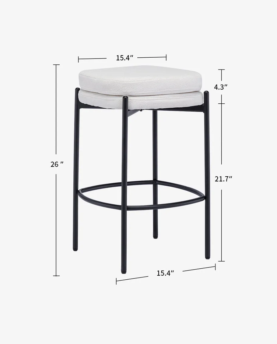 Plano Backless Double-Layered Counter Stools Set of 2