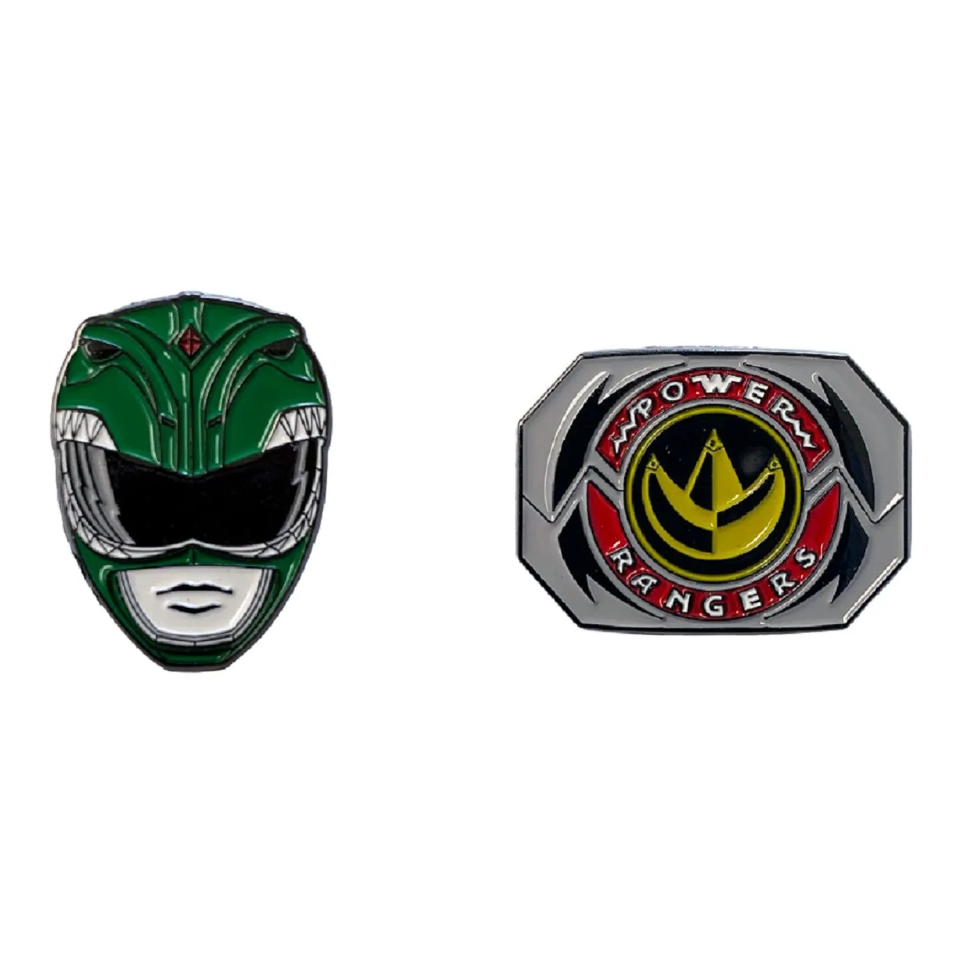 Power Rangers Green Ranger Mask and Emblem 2 Pack Enamel Pin set