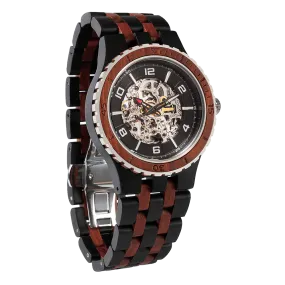 Premium Men's Automatic Ebony & Rosewood Watches Ebony & Rosewood