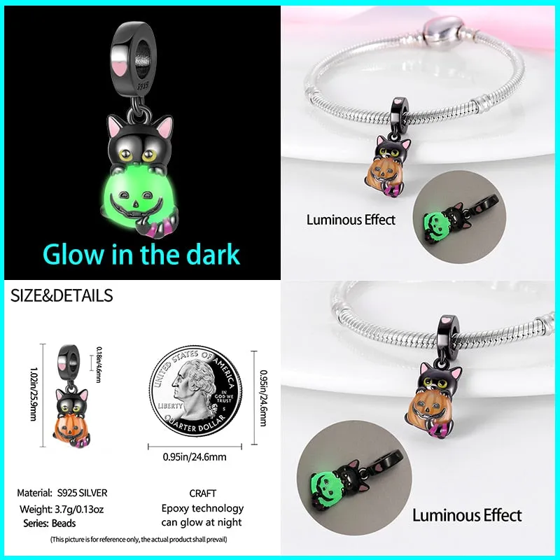 Pumpkin Luminous Charm Beads (Glows in the dark)