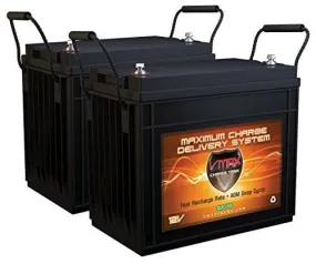 QTY 2 Vmaxtanks Vmaxslr155 AGM Deep Cycle 12v 310ah total at 12V (155ah ea) SLA rechargeable Battery for Use with Pv Solar Panels,Smart chargers wind Turbine and Inverters