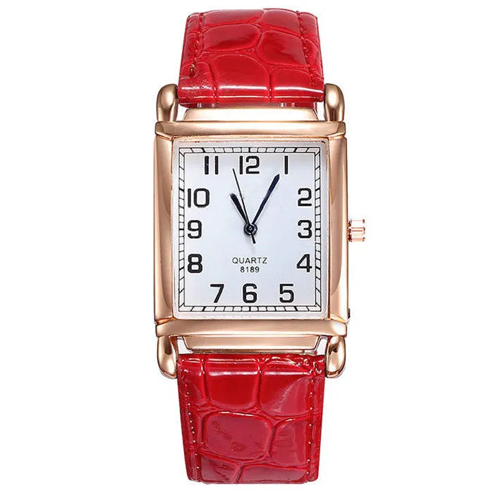 Reloj Mujer Women Crocodile Leather Watch Unisex Stainless Steel Quartz Hour Clock Sport Wristwatch Lady Relogio Feminino