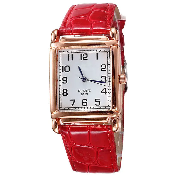 Reloj Mujer Women Crocodile Leather Watch Unisex Stainless Steel Quartz Hour Clock Sport Wristwatch Lady Relogio Feminino
