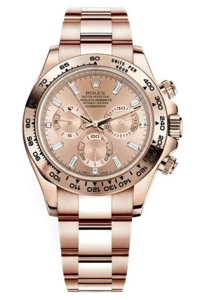 Rolex Cosmograph Daytona 116505 Men’s Luxury Watch with pink diamond-set dial