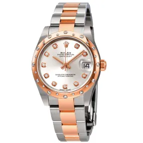 Rolex Datejust 31 Automatic Silver Diamond Dial Ladies Steel and 18K Everose Gold Oyster Watch 178341SDO