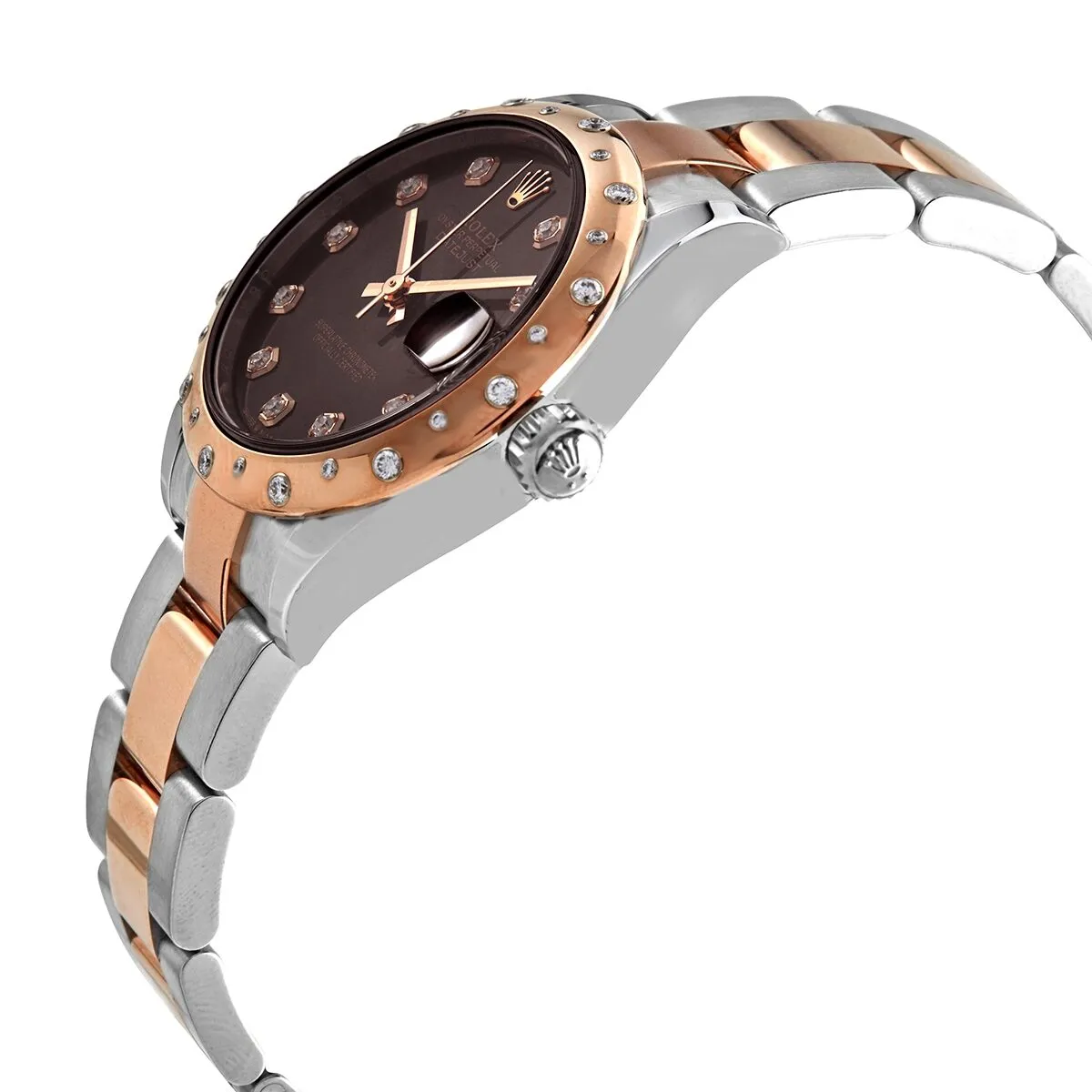 Rolex Datejust 31 Chocolate Diamond Dial Automatic Ladies Steel and 18kt Rose Gold Oyster Watch 278341CHDO