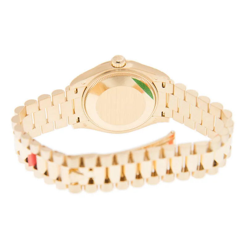 Rolex Datejust 31 Olive Green Diamond Dial Automatic Ladies 18kt Yellow Gold President Watch 278248GNDP