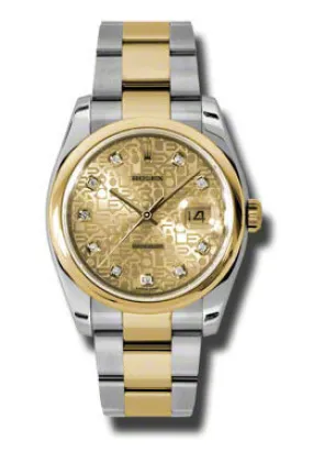 Rolex Datejust 36 Champagne Dial Stainless Steel and 18K Yellow Gold Oyster Bracelet Automatic Men's Watch 116203CJDO