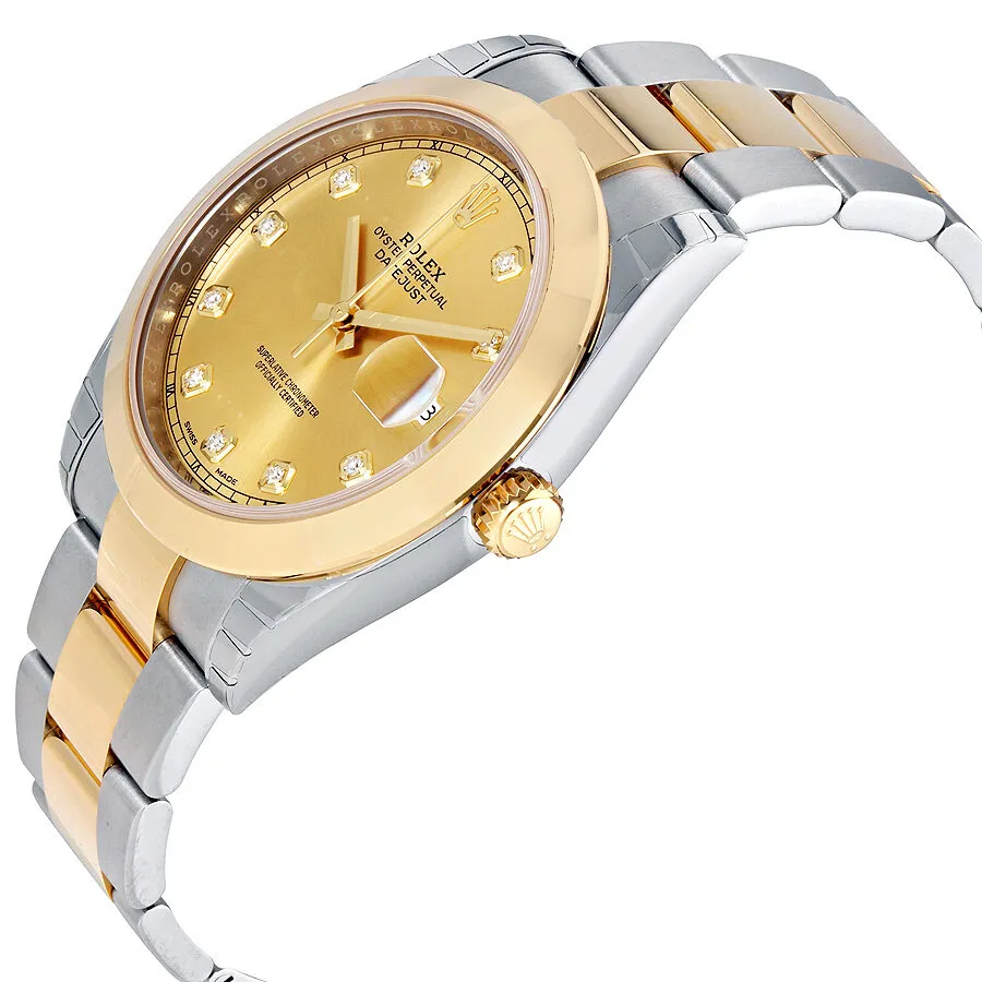 Rolex Datejust 41 Champagne Diamond Dial Steel and 18K Yellow Gold Oyster Men's Watch 126303CDO