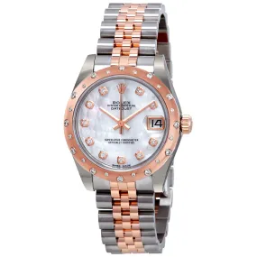 Rolex Datejust Mother of Pearl Diamond Steel and Pink Gold Ladies Watch 178341MDJ