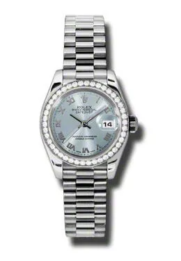 Rolex Lady-Datejust 26 Ice Blue Dial Platinum President Automatic Ladies Watch 179136IBLRP
