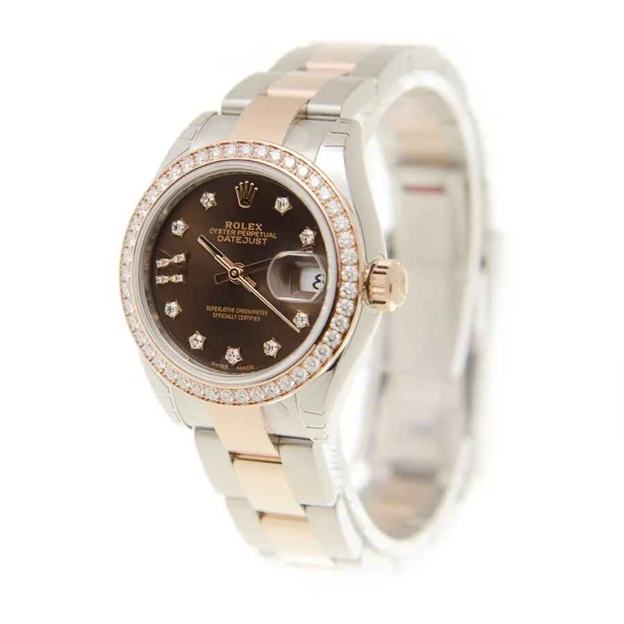 Rolex Lady Datejust Chocolate Diamond Dial Automatic Steel and 18ct Everose Gold Oyster Watch 279381CHRDO