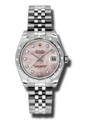 Rolex Oyster Perpetual Datejust 31 Pink Mother of Pearl Dial Stainless Steel Jubilee Bracelet Automatic Ladies Watch 178344PMDJ