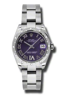 Rolex Oyster Perpetual Datejust 31 Purple Dial Stainless Steel Bracelet Automatic Ladies Watch 178344PURDO