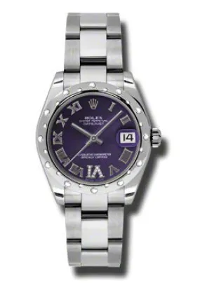 Rolex Oyster Perpetual Datejust 31 Purple Dial Stainless Steel Bracelet Automatic Ladies Watch 178344PURDO