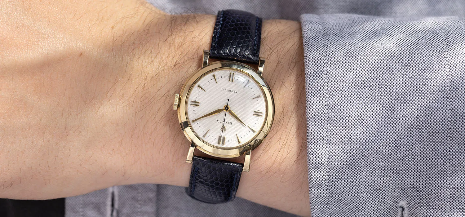Rolex Precision 9kt Yellow Gold Waffle Dial