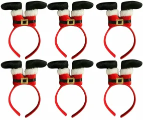 Santa legs upside Down Aliceband Red Christmas Fancy Dress Party Pack of 6