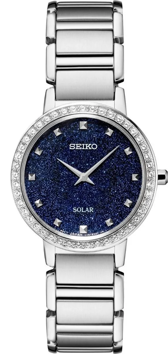 Seiko Ladies Stainless Steel Solar Glitter Watch