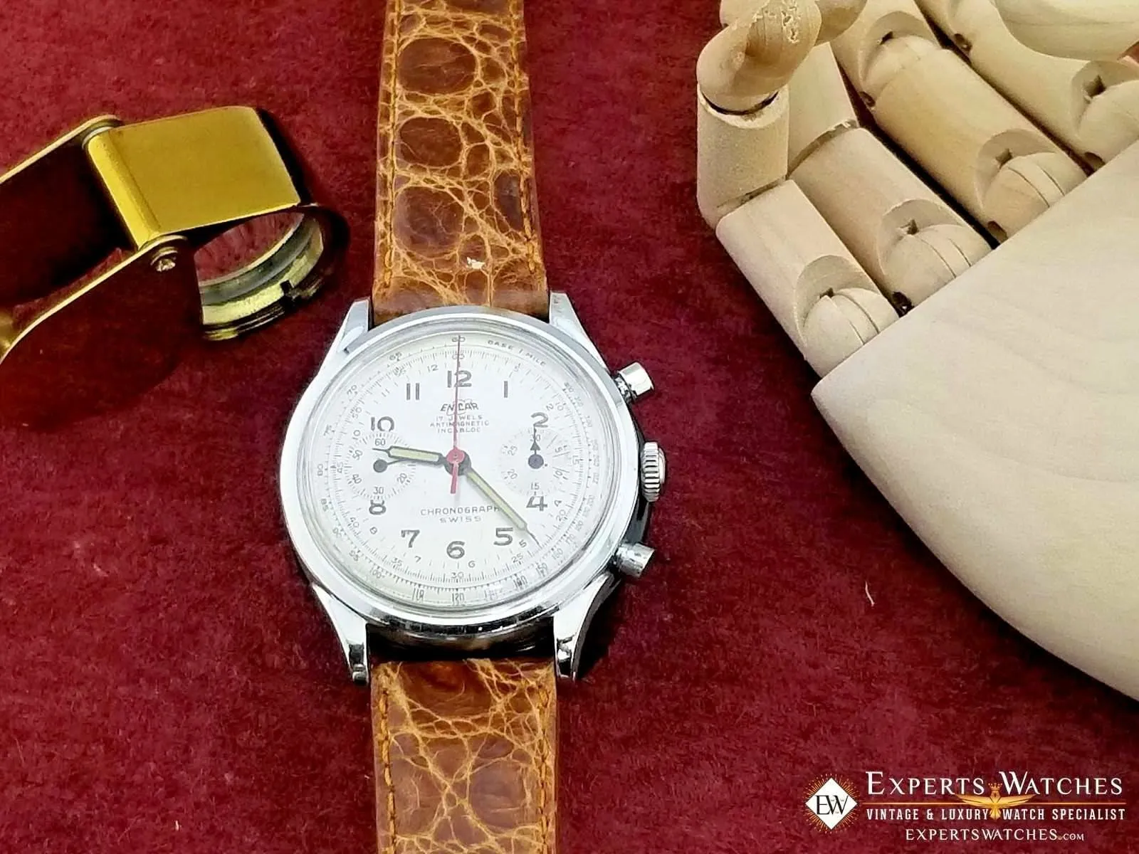 Serviced Vintage Enicar Chronograph Pilots Watch Valjoux 92 Pre Sherpa 1970's