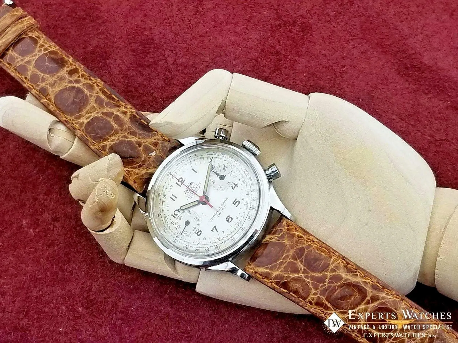 Serviced Vintage Enicar Chronograph Pilots Watch Valjoux 92 Pre Sherpa 1970's