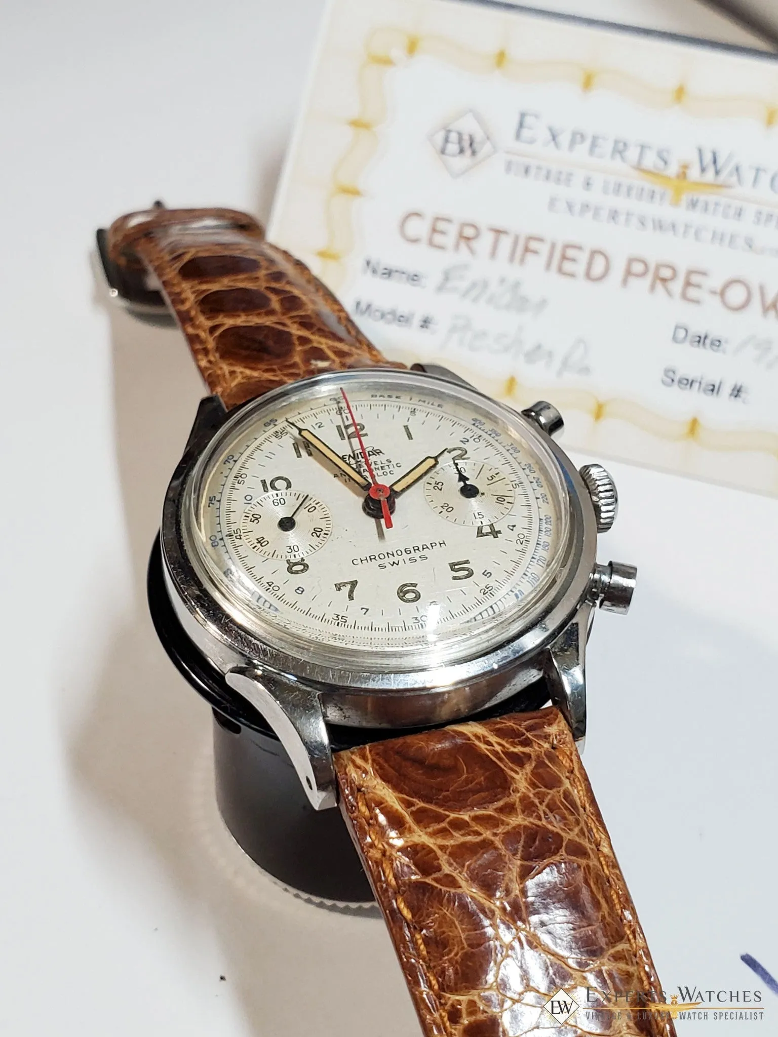 Serviced Vintage Enicar Chronograph Pilots Watch Valjoux 92 Pre Sherpa 1970's